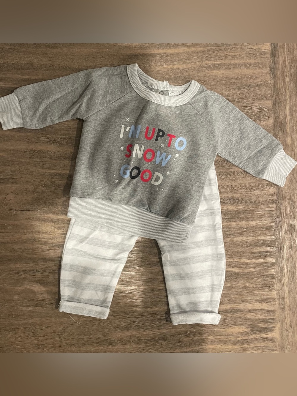 Winter Outfit Set Set - Grey "I'm Up To Snow Good" 2 Piece Outfit